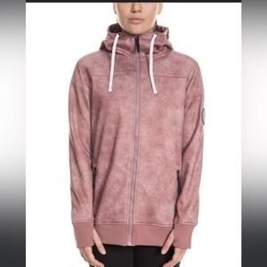 NWT 686 Ella Bonded Snowboarding Hoodie full zip thumbholes xs crushed berry